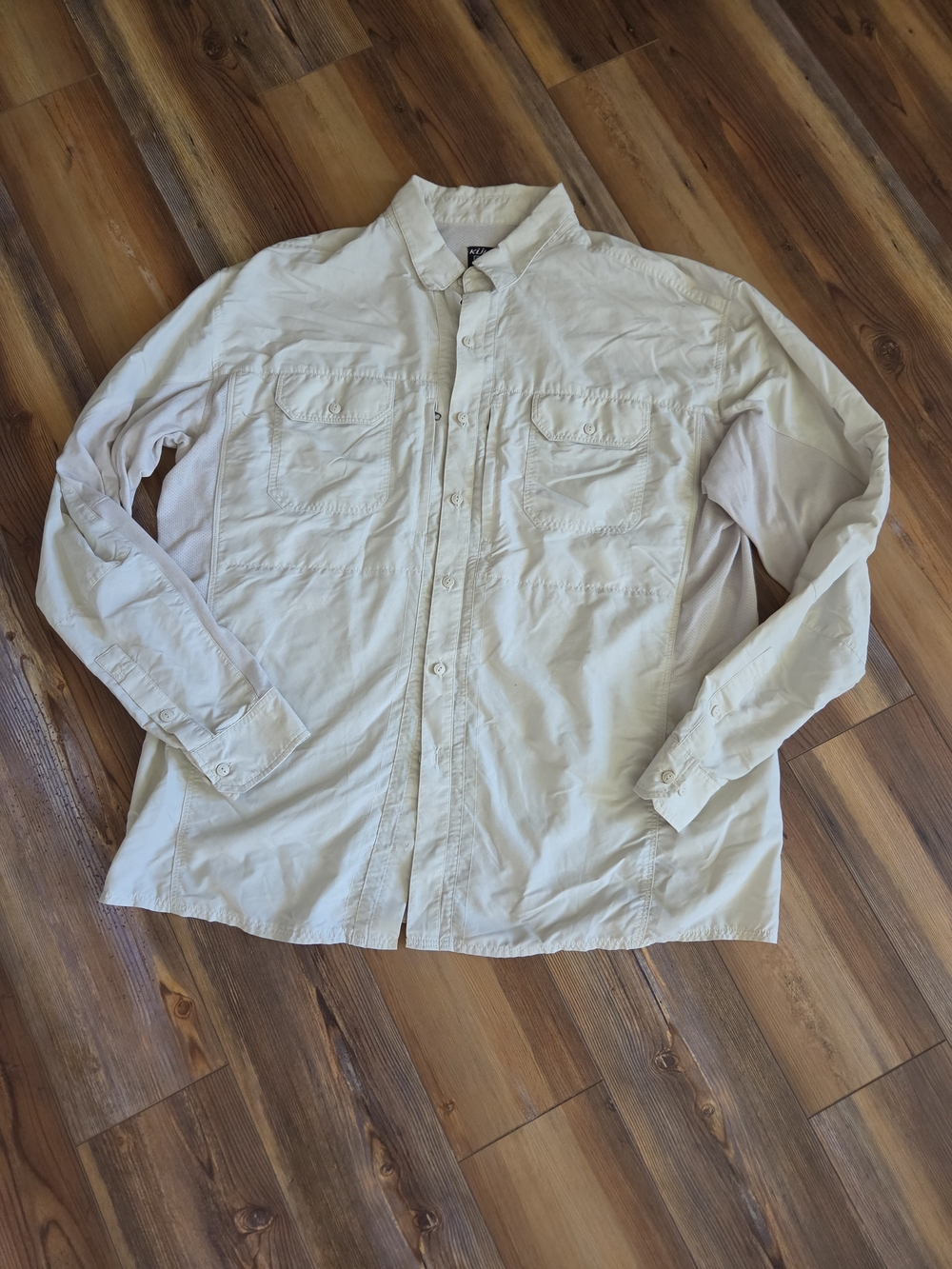 Men's Lightweight Cream Button-Front Shirt Size XXL By KUHL